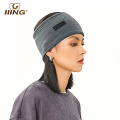 Iiing Hat Control Net Red Versatile Sports Headband Women'S Running Sweat-Absorbent Stretch Headband Autumn Knitted Headband