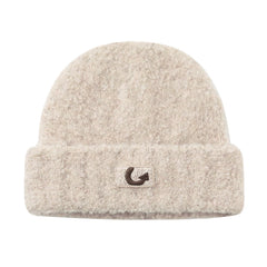 IIING hat control original design embroidered wool knitted hat women's autumn and winter hat loose thickened warm woolen hat