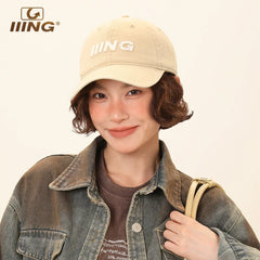IIING Hat Control Dark Green Baseball Cap 2026 New Face Revealing Small Soft Top Peaked Summer Sun Shade Hat for Women