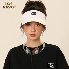 IIING Hat Control Empty Top Peaked Hat Women's Summer Sports Outdoor Sun Hat Korean Version Running Face-Revealing Small Sun Protection Hat
