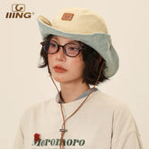 IIING hat control denim fisherman hat women's summer outdoor travel large brim mountaineering camping sunshade sun protection hat