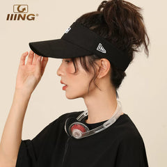 IIING Hat Control Empty Top Peaked Hat Women's Summer Sports Outdoor Sun Hat Korean Version Running Face-Revealing Small Sun Protection Hat
