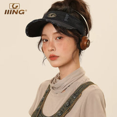 IIING hat control retro old empty top hat for men and women 2026 summer new sunshade sun protection hole duck tongue hat