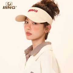 IIING Hat Control Sun Protection Hat Women 2025 New Outdoor Sports Anti-UV Sun Shade Versatile Hollow Top Peaked Hat