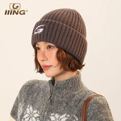 IIING Hat Control Hat Women's 2025 New Fashion Western Style Versatile Knitted Hat Men's Travel Warm Woolen Hat