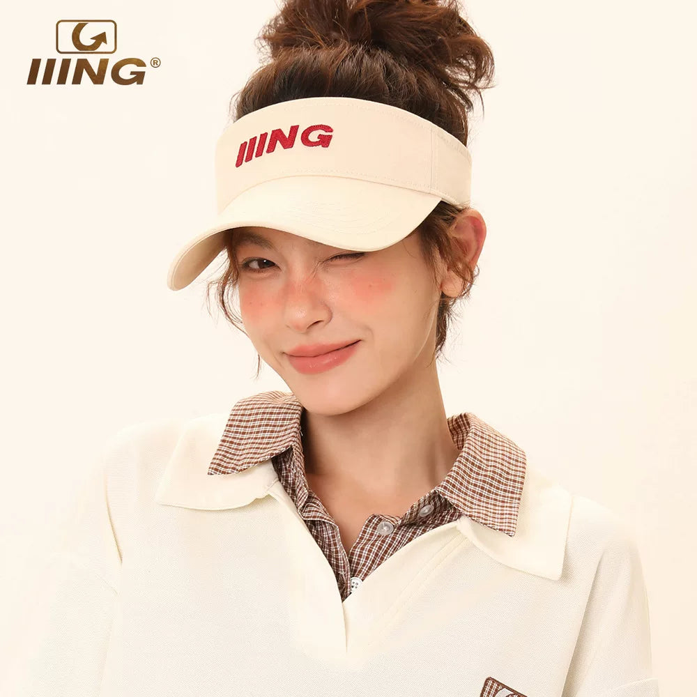 IIING Hat Control Sun Protection Hat Women 2025 New Outdoor Sports Anti-UV Sun Shade Versatile Hollow Top Peaked Hat