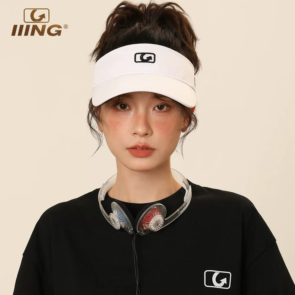 IIING Hat Control Empty Top Peaked Hat Women's Summer Sports Outdoor Sun Hat Korean Version Running Face-Revealing Small Sun Protection Hat