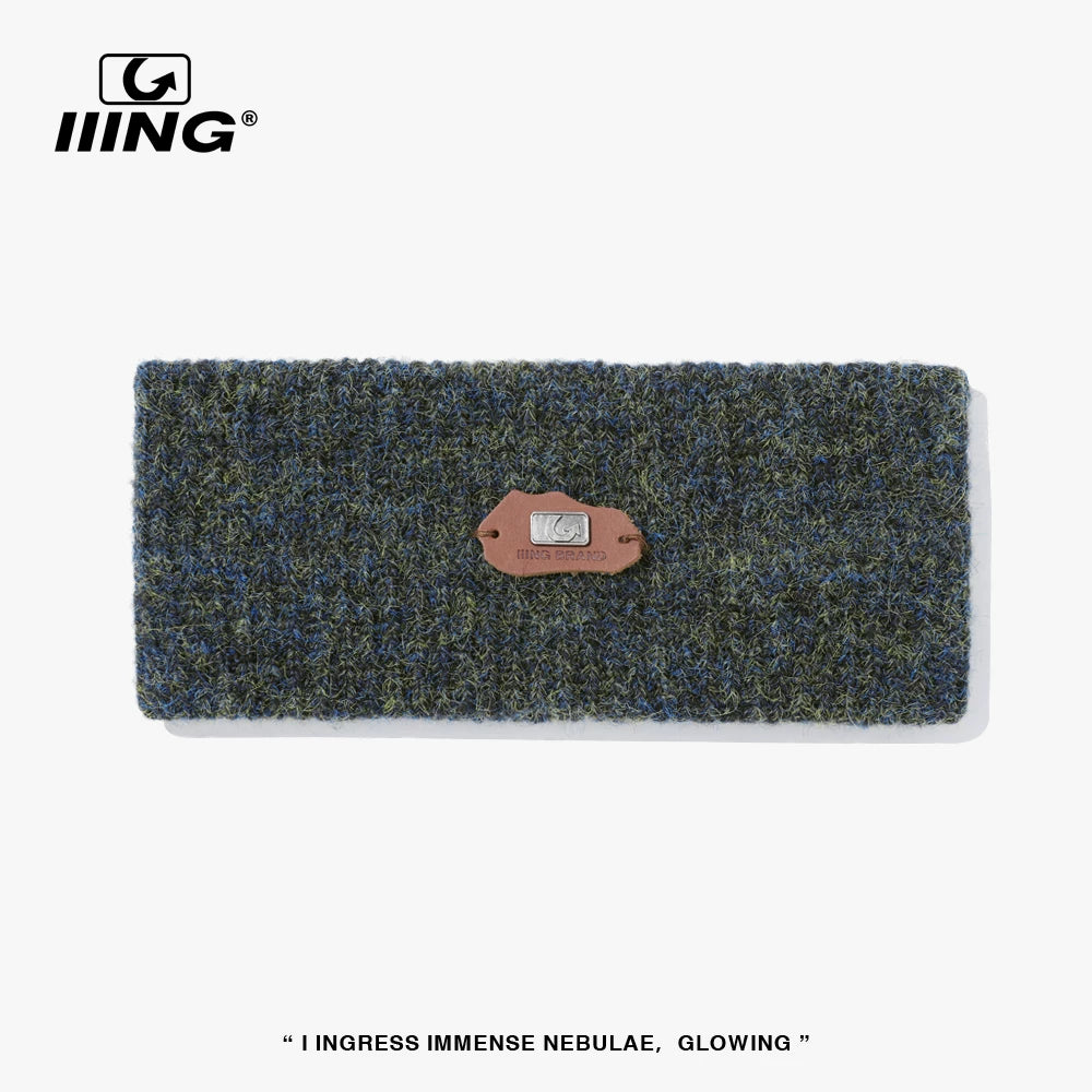 IIING hat control original design tie-dye knitted hairband for women 2025 autumn and winter new sports and leisure wide-brimmed hair accessories