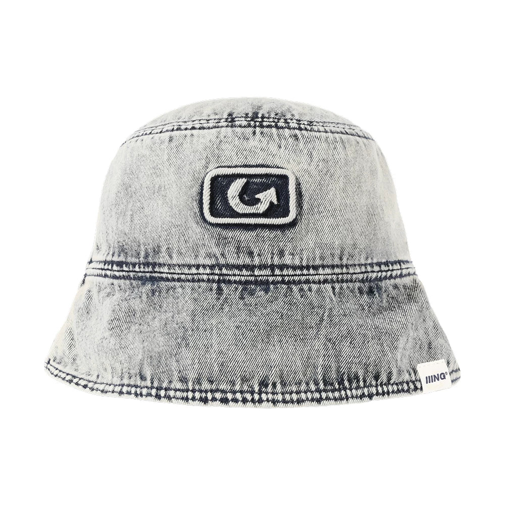 IIING hat control washed old denim fisherman hat women's summer fashion versatile sunshade big head circumference slim basin hat