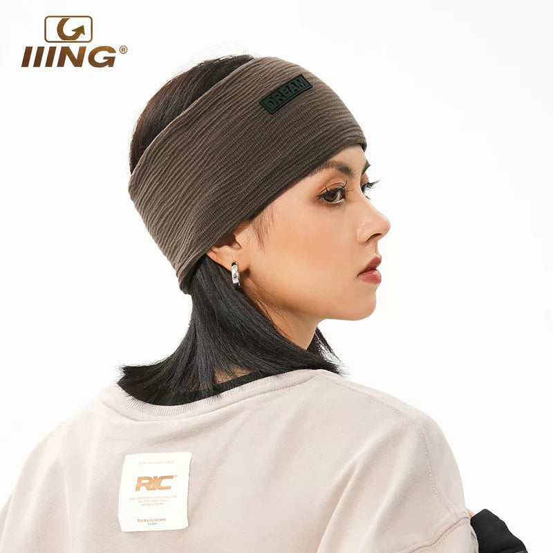Iiing Hat Control Net Red Versatile Sports Headband Women'S Running Sweat-Absorbent Stretch Headband Autumn Knitted Headband