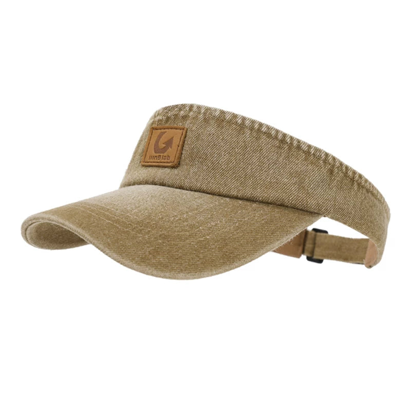 IIING hat control original washed retro denim hollow hat for women summer sports sun protection visor peaked hat for men
