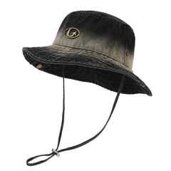 IIING Hat Control Retro Washed Gradient Denim Fisherman Hat Women 2025 New Mountaineering Sun Shade Sun Protection Hat Men