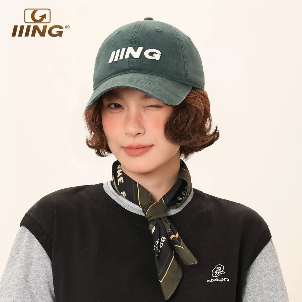 IIING Hat Control Dark Green Baseball Cap 2026 New Face Revealing Small Soft Top Peaked Summer Sun Shade Hat for Women