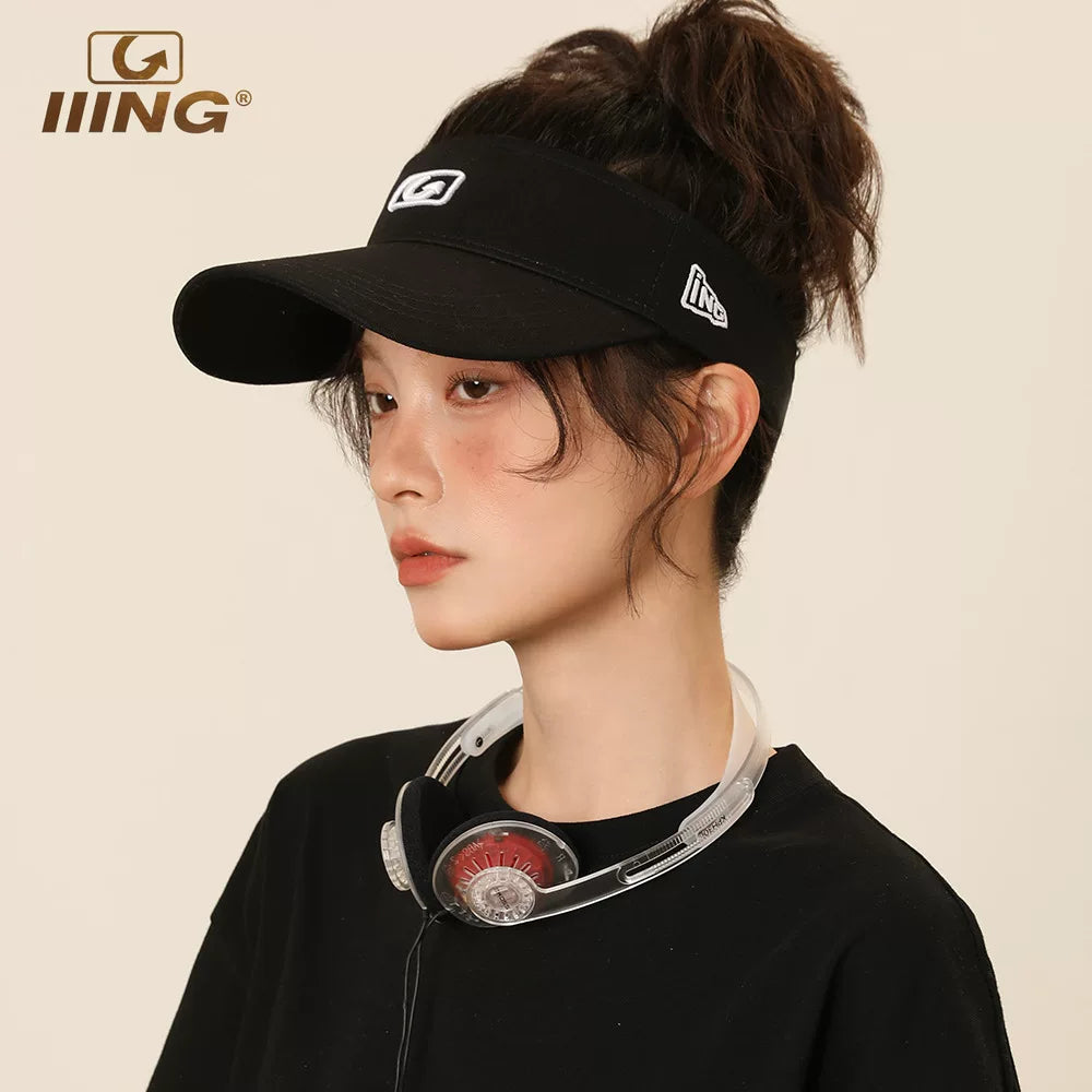 IIING Hat Control Empty Top Peaked Hat Women's Summer Sports Outdoor Sun Hat Korean Version Running Face-Revealing Small Sun Protection Hat